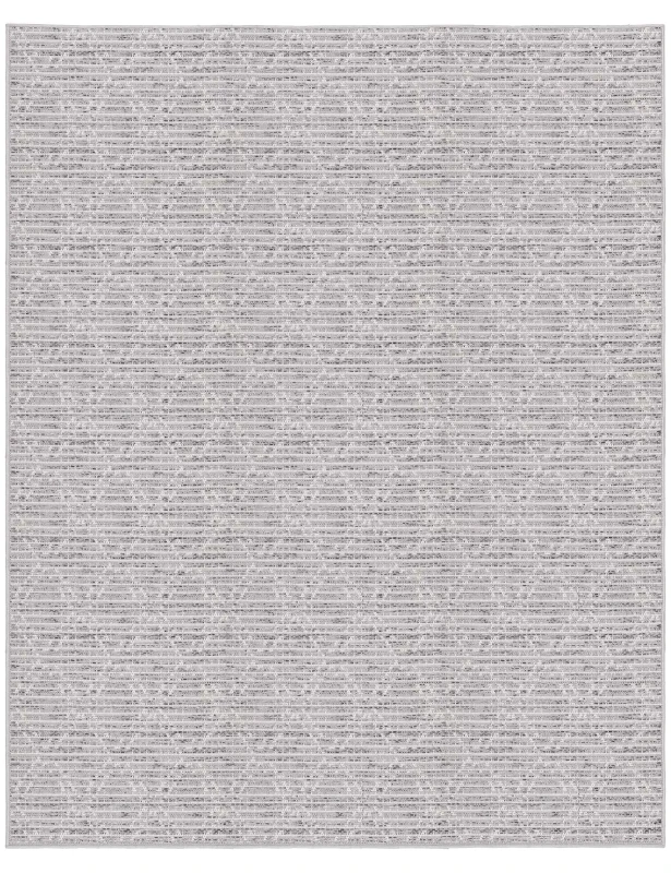 Szary dywan na taras z wykładziny zewnętrznej Ottowa kratka romby biało-szara.webp