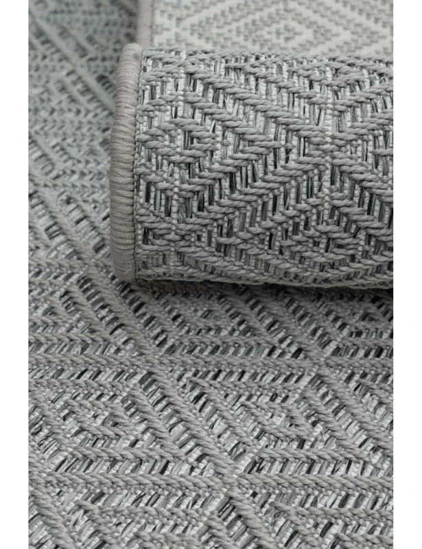 Wykładzina płaskotkana outdoor szara Ottowa kratka romby.webp