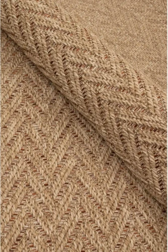 Wykładzina beżowa zewnętrzna płaskotkana o strukturze jodełki Kenzy 4m.webp