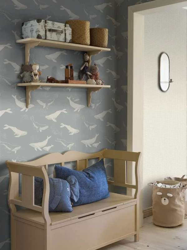 Tapeta morska do pokoju dziecka Newbie 6942 Whales.webp
