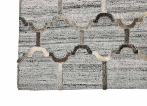 Dywan WX Denver grey 260821 z dodatkiem skóry