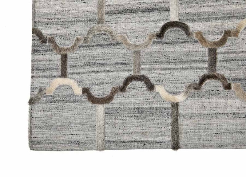 Dywan WX Denver grey 260821 z dodatkiem skóry