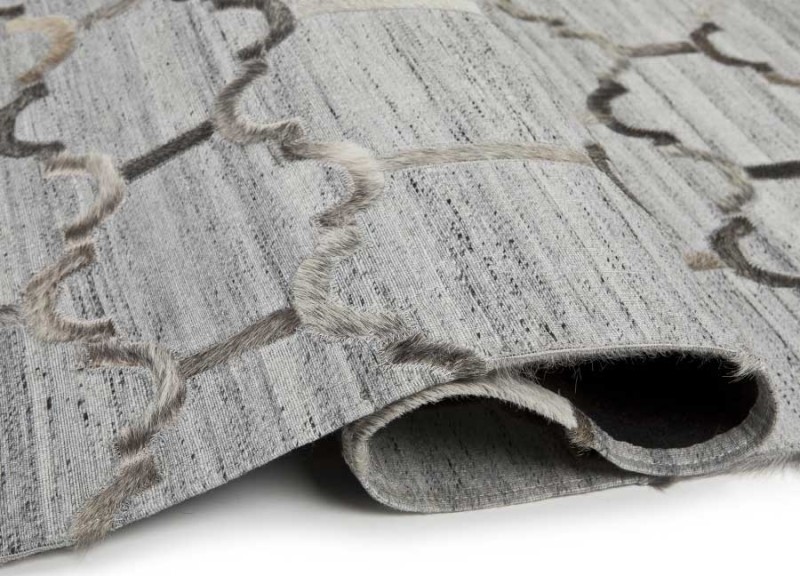 Dywan WX Denver grey 260821 z dodatkiem skóry
