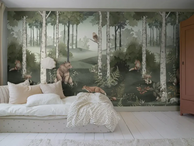 Fototapeta leśne zwierzęta Newbie 6943 Wild Forest Mural.webp