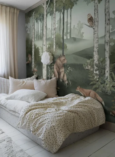 Mural leśny do sypialni nastolatka Newbie 6943 Wild Forest Mural.webp