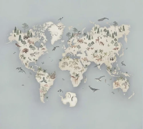 Mapa świata na ścianę fototapeta dla dzeci Newbie 6946 Little Explorer Mural.webp