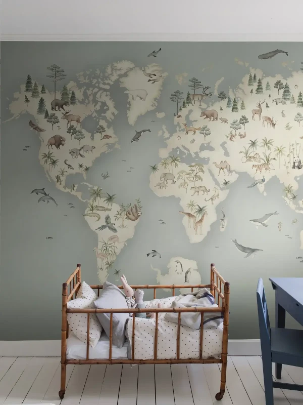 Tapeta mapa świata dla dzeci Newbie 6946 Little Explorer Mural.webp