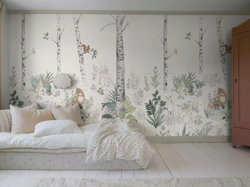 Fototapeta z lasem i zwierzętami do pokoju nastolatka Newbie 7481 Magic Forest Mural.webp