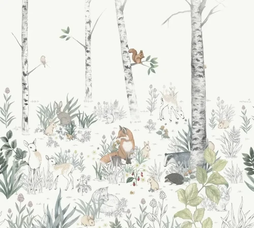 Tapeta dziecięca z motywem lasuNewbie 7481 Magic Forest Mural.webp