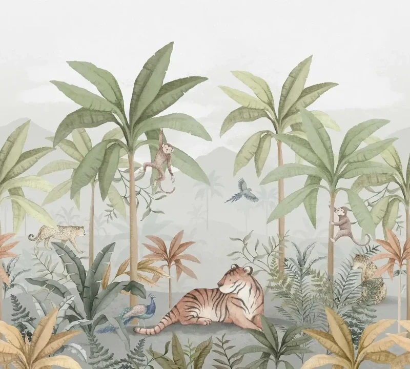 Tapeta dżungla do pokoju dziecka Newbie 6945 Wild Jungle Mural.webp