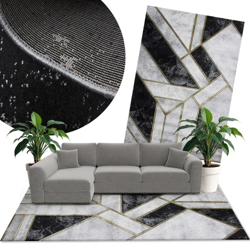 Dywan nowoczesny Diamond Glamour K4423G gold aranżacja