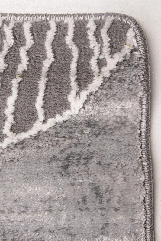 Dywan roślinny w liście Diamond Nicole K4424G szaro-złoty róg