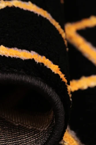 Dywan geometryczny 3d Diamond Tyro K4427G czarno-złoty bok