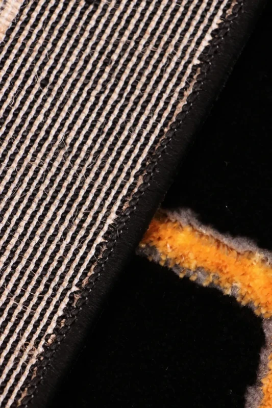 Dywan geometryczny 3d Diamond Tyro K4427G czarno-złoty spód