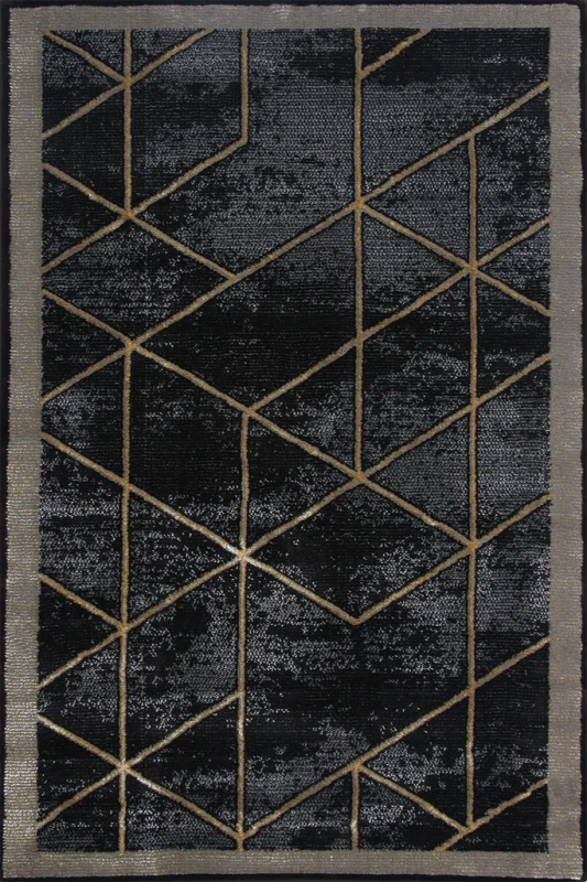 Dywan nowoczesny Diamond K4479G antracytowo-złoty