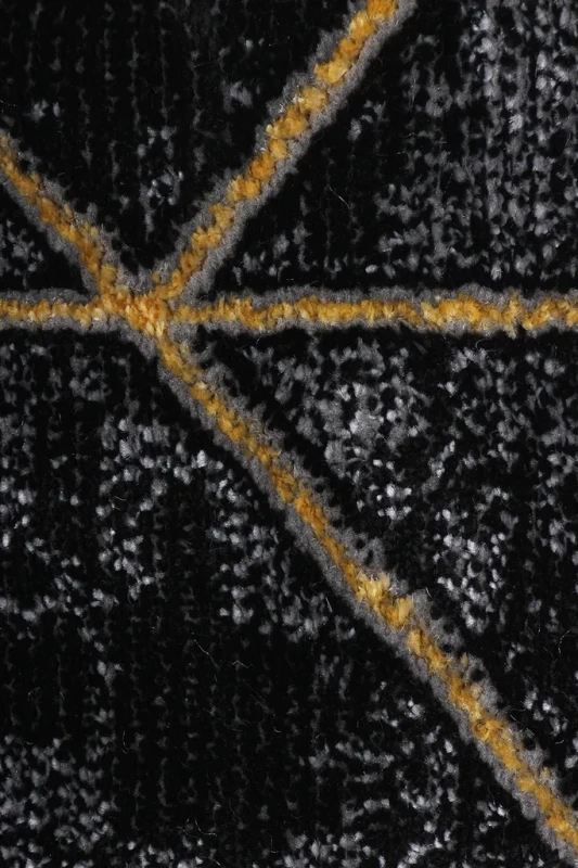 Dywan nowoczesny Diamond K4479G antracytowo-złoty runo