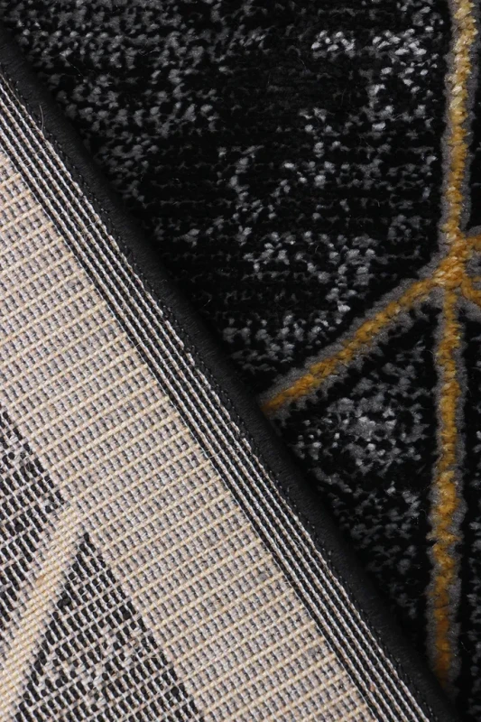 Dywan nowoczesny Diamond K4479G antracytowo-złoty spód