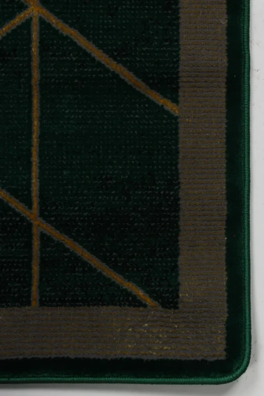 Dywan geometryczny Diamond K4479Y zielono-złoty róg