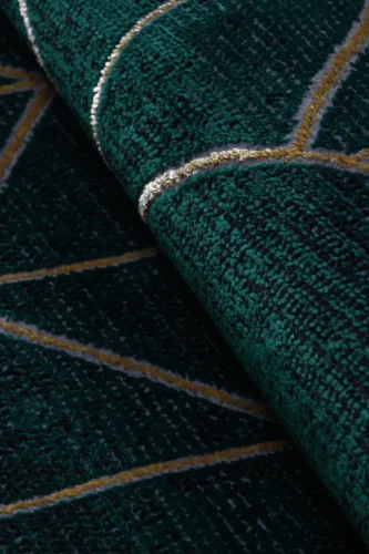 Dywan geometryczny Diamond K4479Y zielono-złoty runo