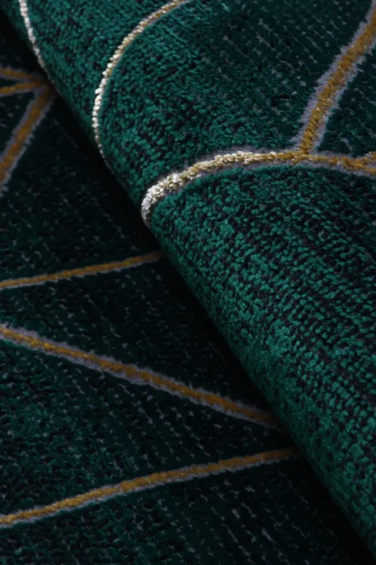 Dywan geometryczny Diamond K4479Y zielono-złoty runo