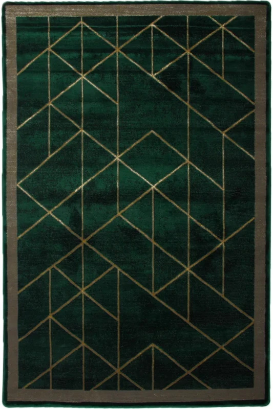 Dywan geometryczny Diamond K4479Y zielono-złoty