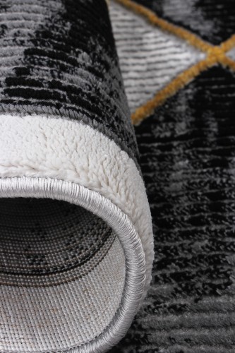 Dywan nowoczesny Diamond K4483G szary zbliżenie brzegu