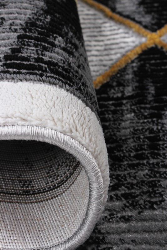 Dywan nowoczesny Diamond K4483G szary zbliżenie brzegu