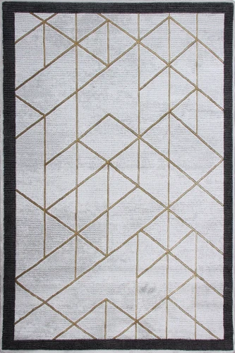 Dywan geometryczny Diamond K4488G szaro-złoty