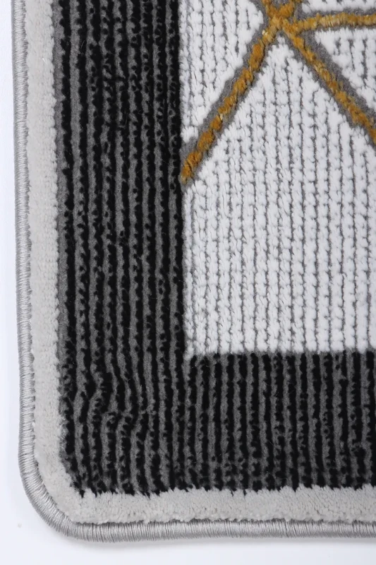 Dywan geometryczny Diamond K4488G szaro-złoty róg