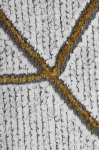 Dywan geometryczny Diamond K4488G szaro-złoty zbliżenie runa