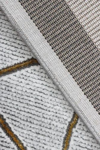 Dywan geometryczny Diamond K4488G szaro-złoty spód