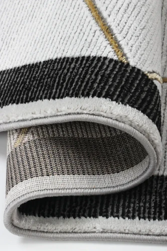 Dywan geometryczny Diamond K4488G szaro-złoty brzeg