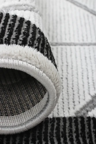 Dywan nowoczesny Diamond Glamour K4488S szary zbliżenie brzegu