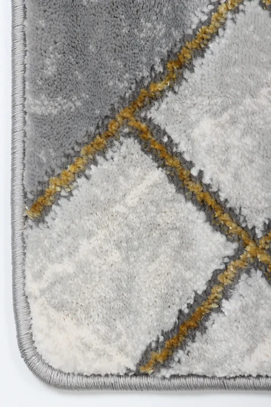 Dywan geometryczny 3d Diamond K4492G szary róg