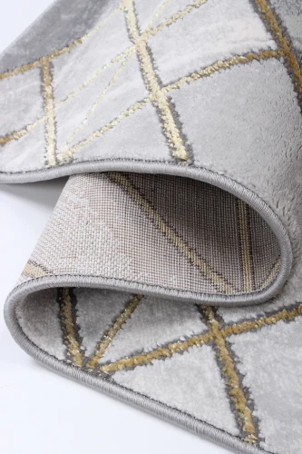 Dywan geometryczny 3d Diamond K4492G szary brzeg