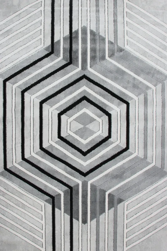 Dywan geometryczny Diamond K4495S szary