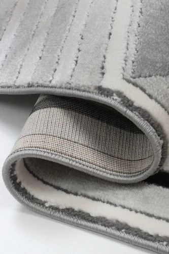 Dywan geometryczny Diamond K4495S szary brzeg i spód