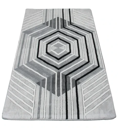 Dywan geometryczny Diamond K4495S szary rzut ukośny