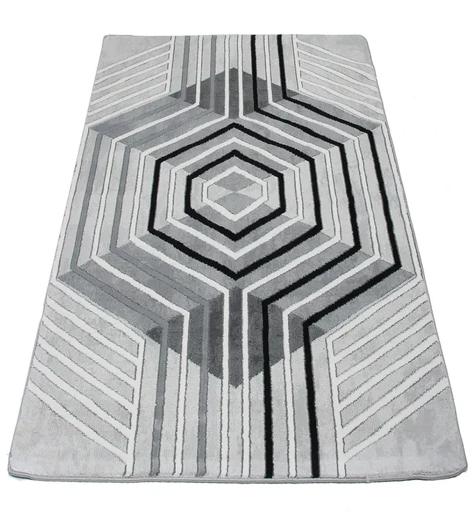 Dywan geometryczny Diamond K4495S szary rzut ukośny