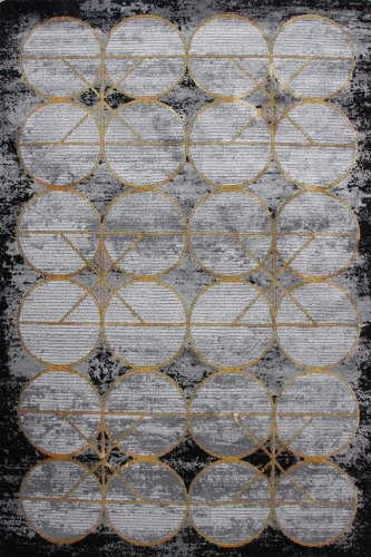 Dywan geometryczny Diamond K4498G szaro-złoty