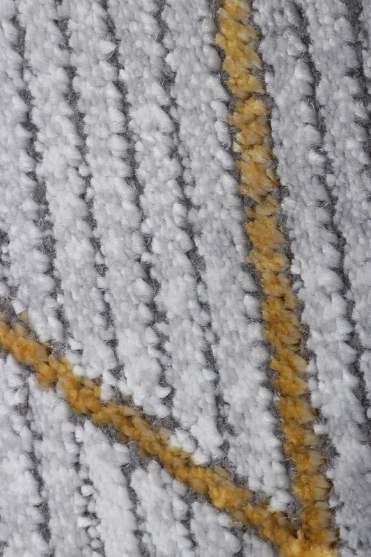 Dywan geometryczny Diamond K4498G szaro-złoty runo