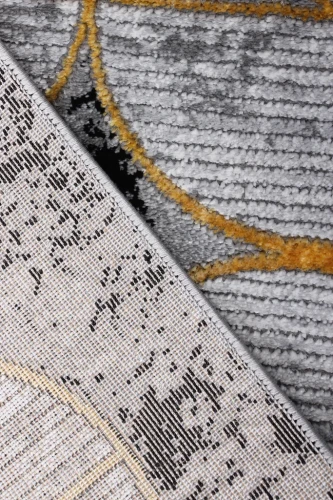 Dywan geometryczny Diamond K4498G szaro-złoty spód