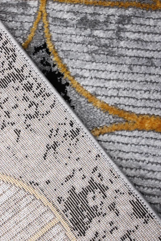 Dywan geometryczny Diamond K4498G szaro-złoty spód