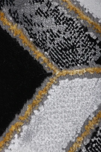 Dywan geometryczny Diamond K4499 G szary zbliżenie runa