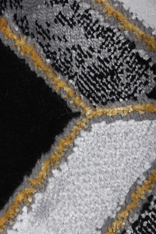 Dywan geometryczny Diamond K4499 G szary zbliżenie runa