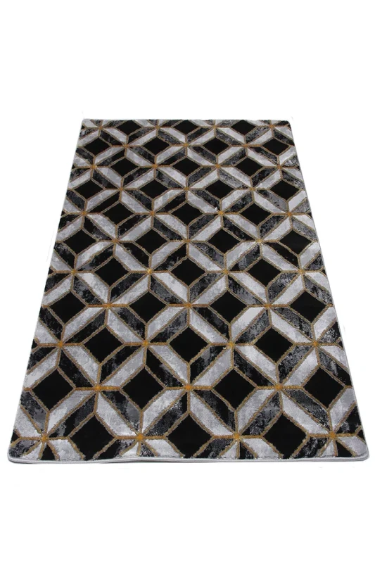 Dywan geometryczny Diamond K4499 G szary rzut ukośny