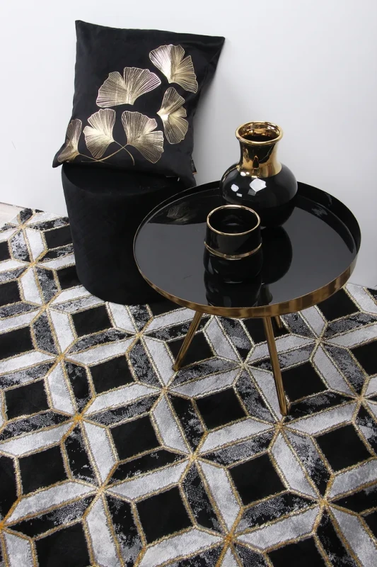 Dywan geometryczny Diamond K4499 G szary we wnętrzu