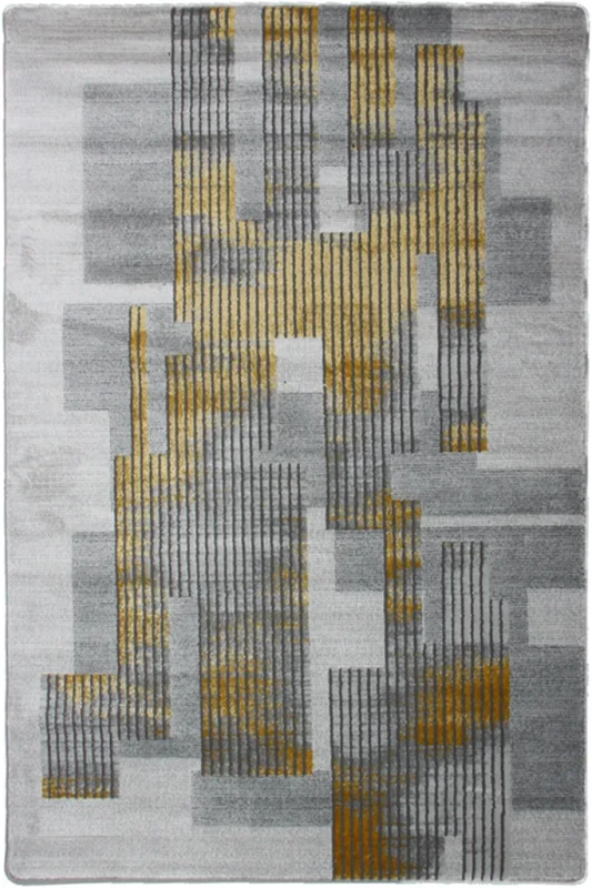 Dywan nowoczesny Diamond K8729G szaro-złoty