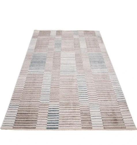 Dywan nowoczesny Camilla 1862 beżowo-turkusowy rzut ukośny