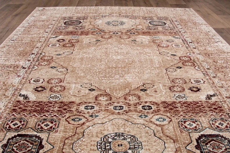 Dywan klasyczny Dywilan Rich Mamluk beige-red rzut z góry